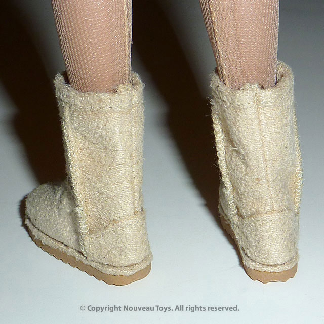 Nouveau Toys 1/6 Shoes Series - 1/6 Scale Beige Color Leather Skin Boots